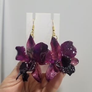Elegant Purple Floral Earrings